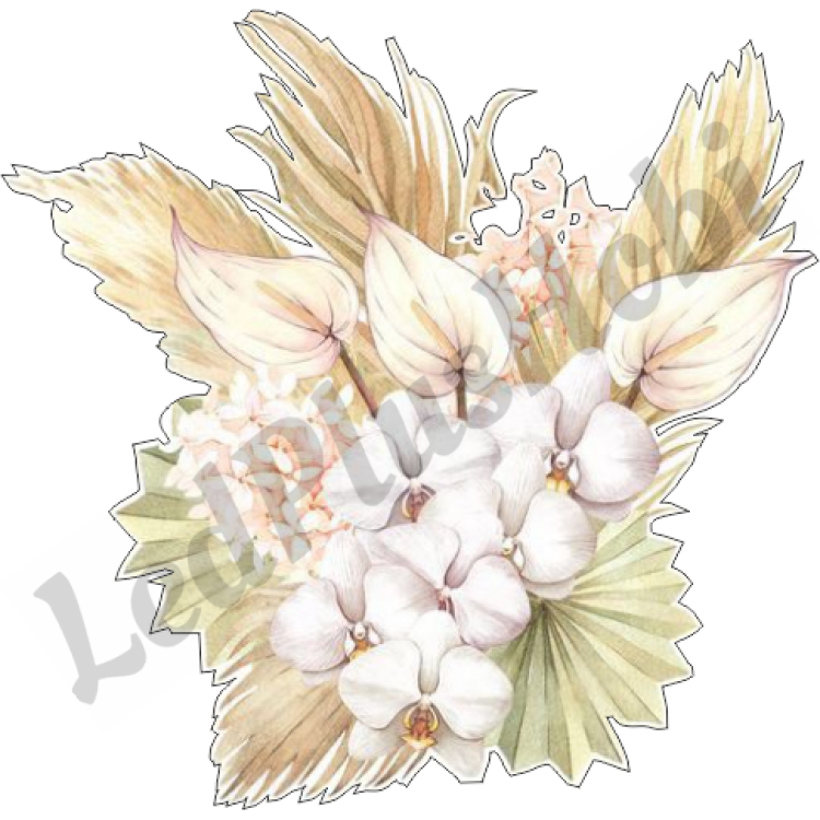 Çiçekli Yapraklı Ahşap Figür