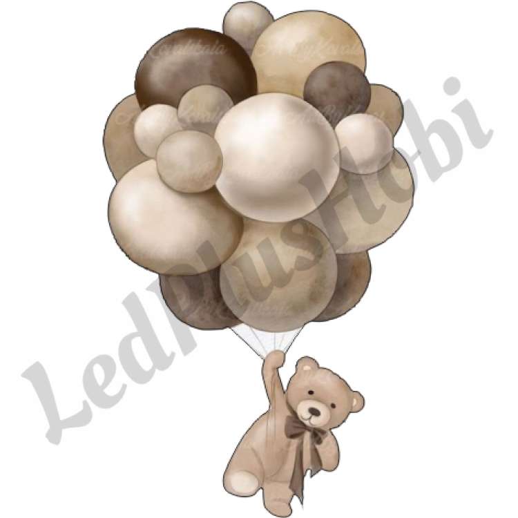 Balonlu Ayıcık Ahşap Figür