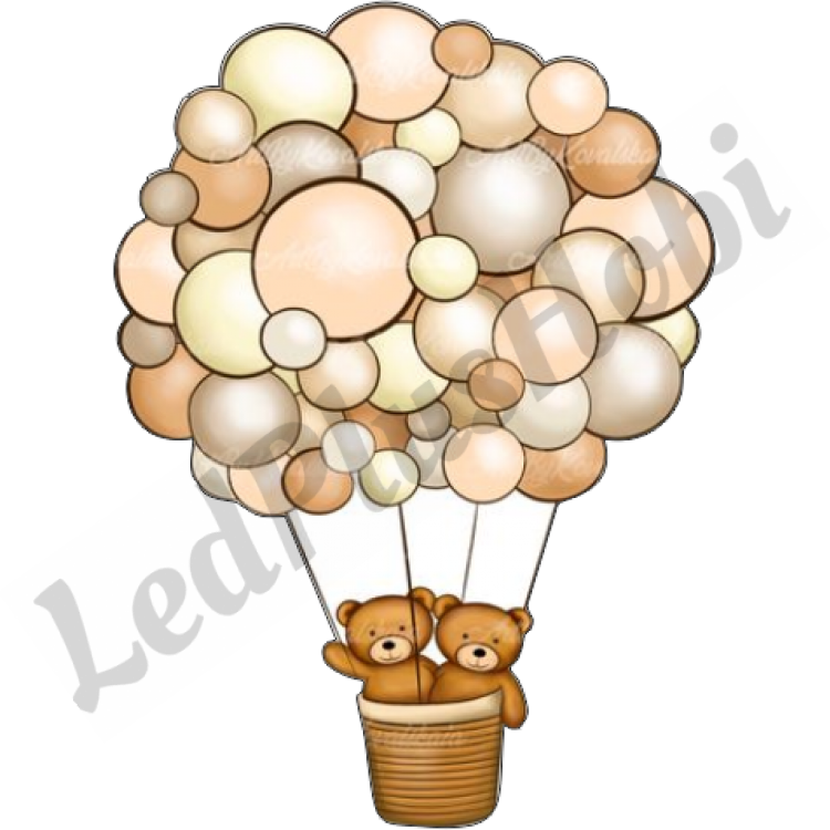 Balonlu Ayıcık Ahşap Figür