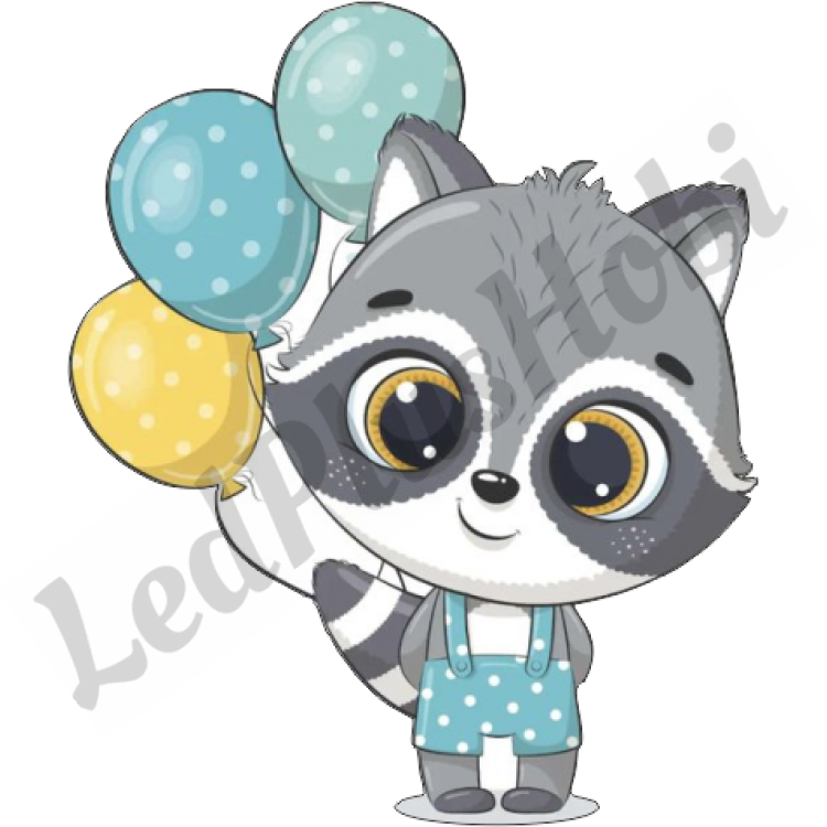 Balonlu Kedicik Ahşap Figür