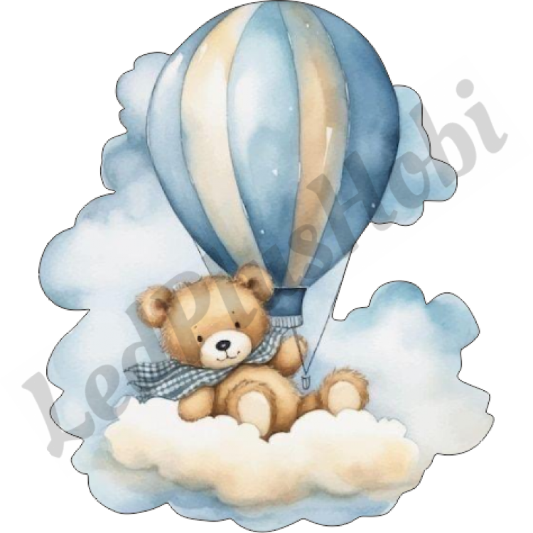 Balonlu Ayıcık Ahşap Figür