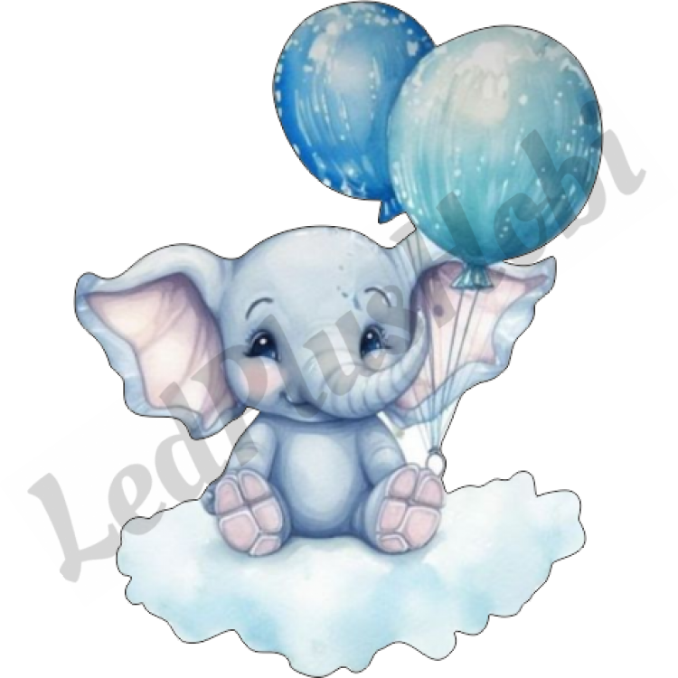 Balonlu Fil Ahşap Figür