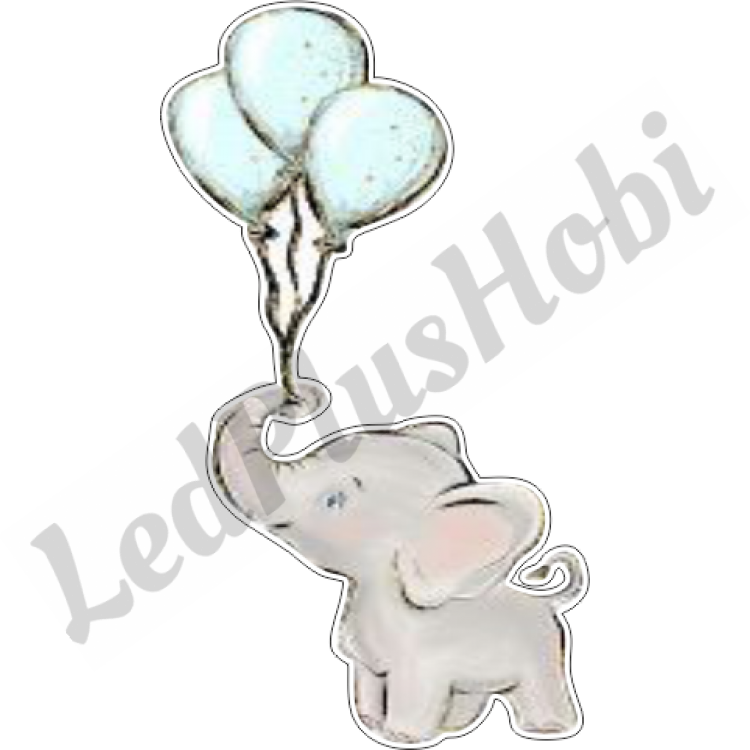Balonlu Fil Ahşap Figür