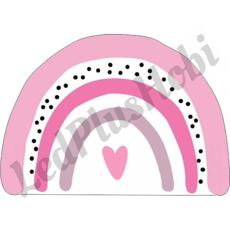 Pembe Puantiyeli Gökkuşağı Ahşap Figür