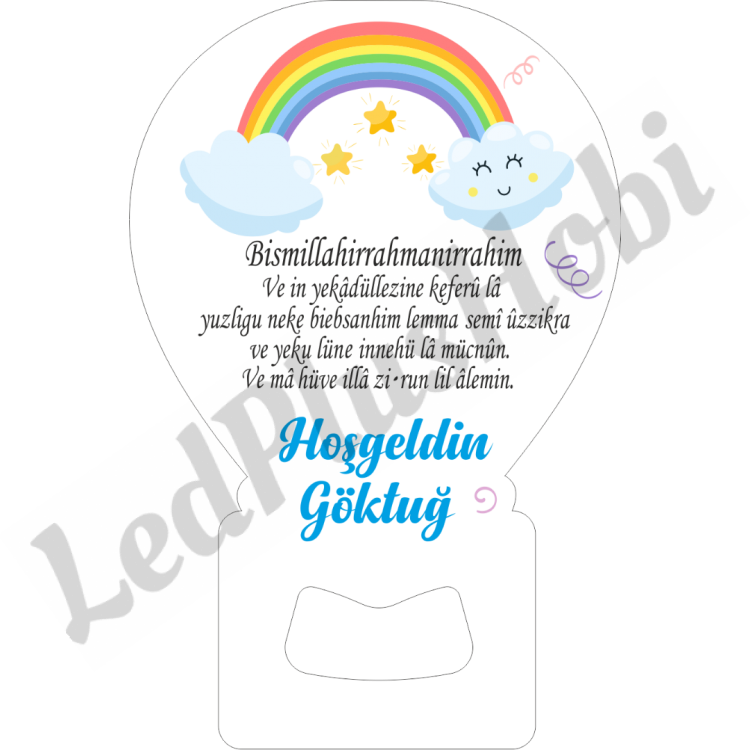 Gökkuşağı Temalı Balon Açacak Magnet - Yeni Doğan