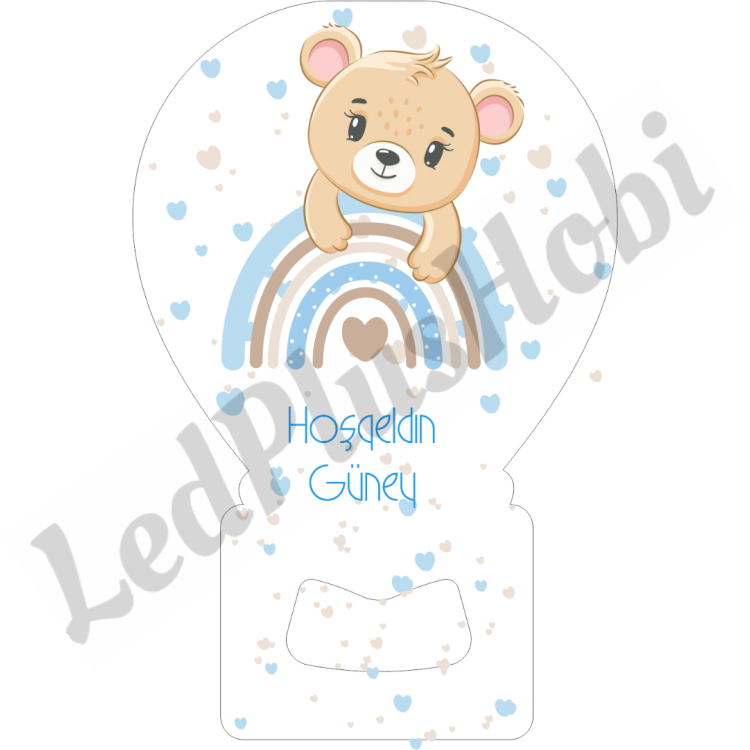 Ayıcık Detaylı Balon Açacak Magnet - Yeni Doğan