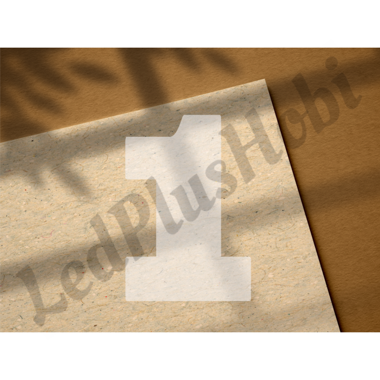 1 Rakamı Şeffaf Pleksi