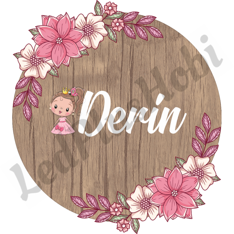 Prenses Temalı Kasnak Kapı/Duvar Süsü