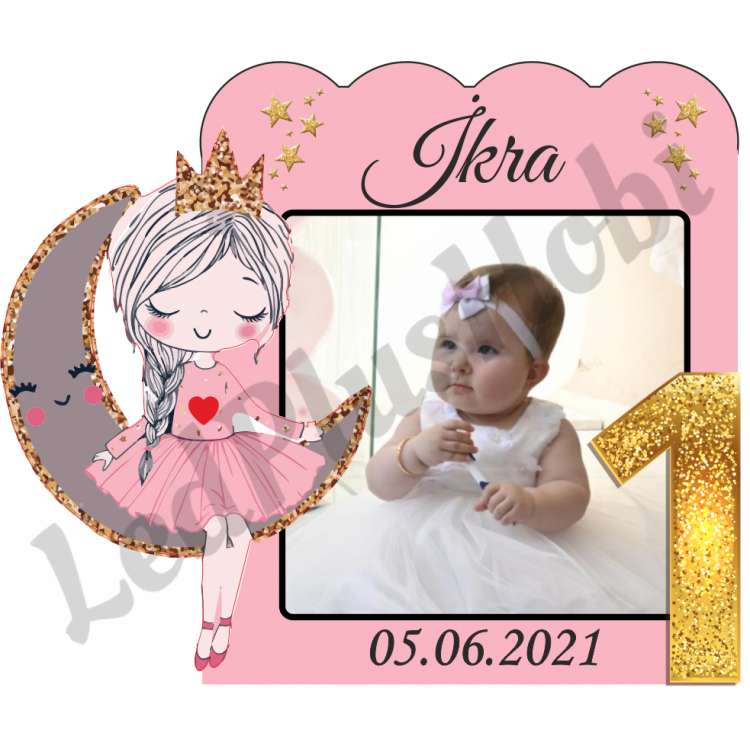 Prenses Temalı Ahşap UV Magnet