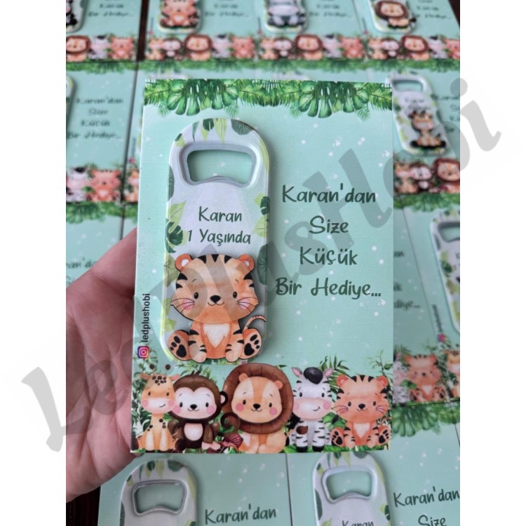 Kartlı Safari Temalı Figürlü Açacak Magnet