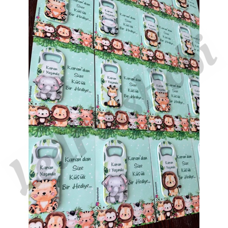 Kartlı Safari Temalı Figürlü Açacak Magnet