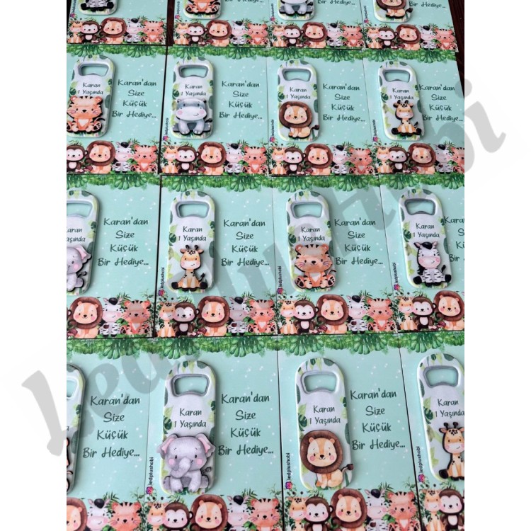 Kartlı Safari Temalı Figürlü Açacak Magnet