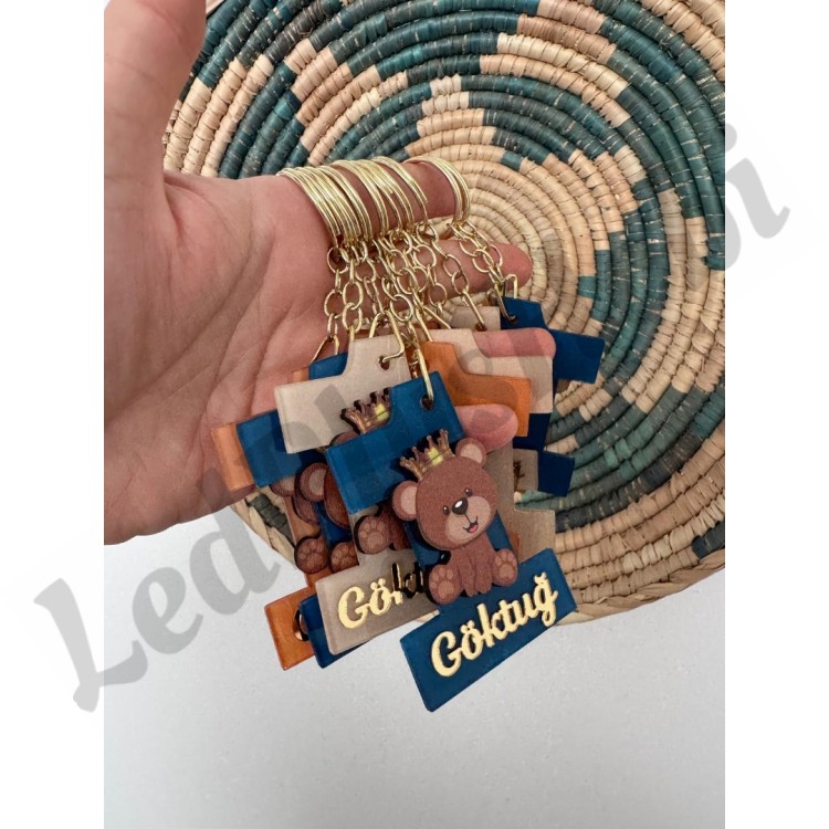 Taçlı Ayıcık Figürlü Pleksi Magnet