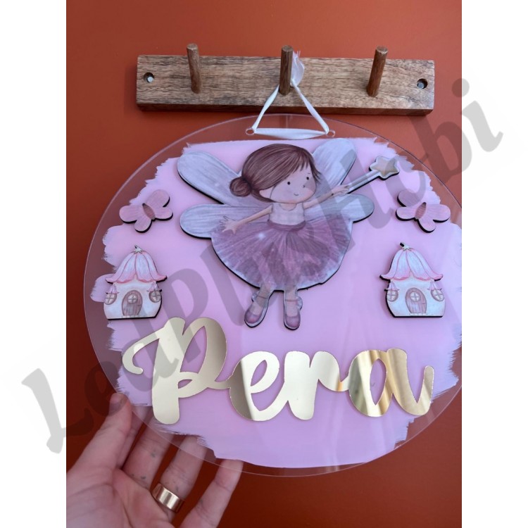 Peri Temalı Pleksi Kapı/Duvar Süsü