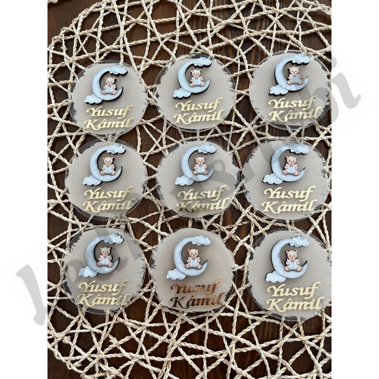 Kitap Okuyan Ayıcık Figürlü Pleksi Magnet