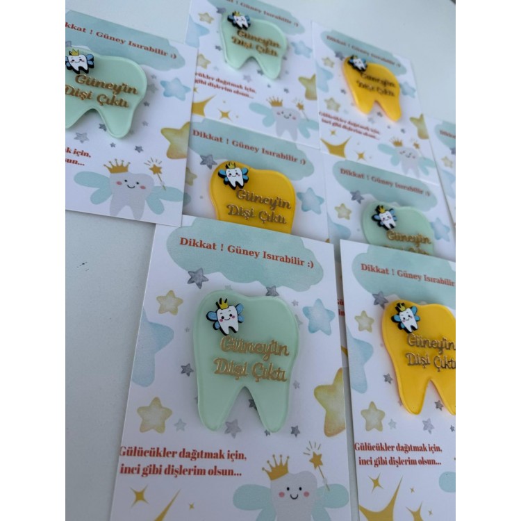 Kartlı Diş Temalı Figürlü Pleksi Magnet