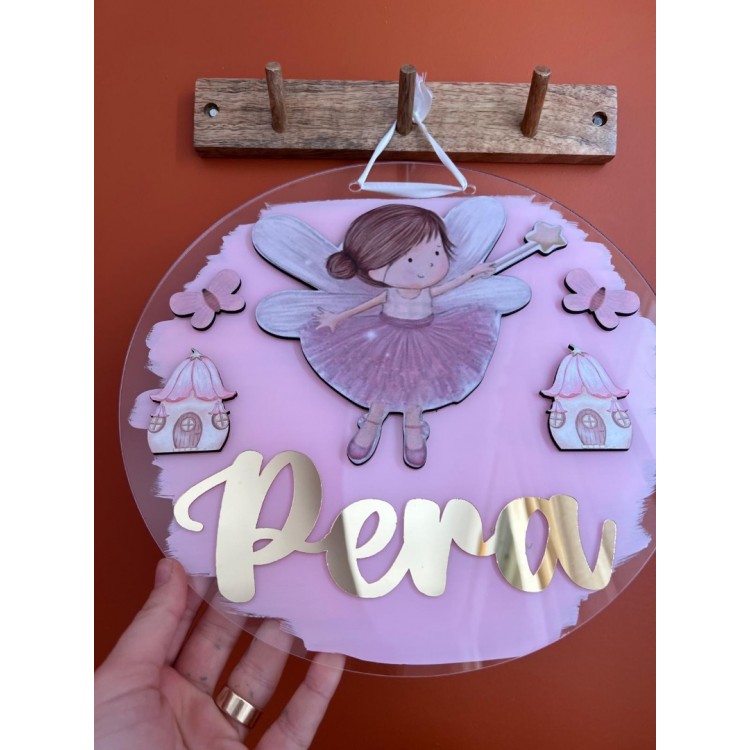 Peri Temalı Pleksi Kapı/Duvar Süsü