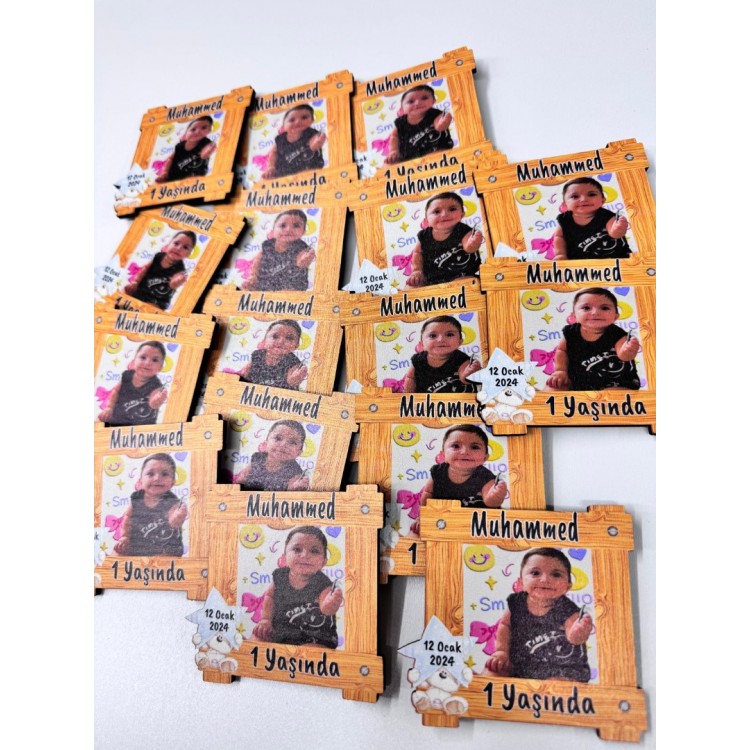 Resimli Ahşap UV Magnet
